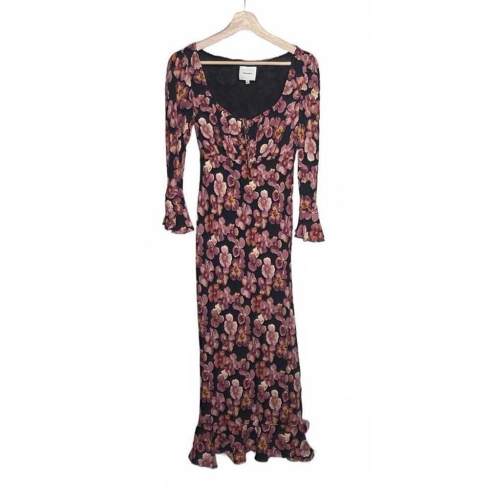 Reformation Kiley Floral Print Half Sleeve Midi Dress  Size 6